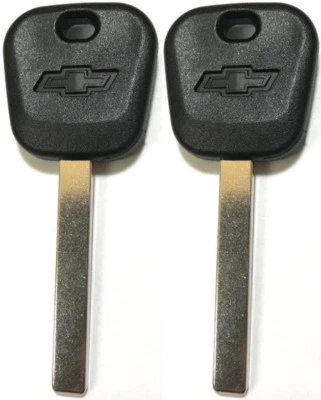 2 GM REPLACEMENT TRANSPONDER CHIP Chevy BowTie Logo KEY BLANK B119-PT, B121-PT - Image 1 of 3