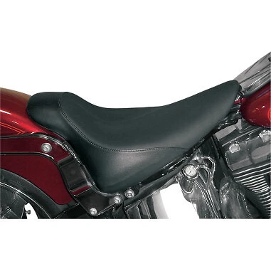 Danny Gray Black Buttcrack Leather Solo Seat for 84-99 Harley Softail FLSTN FLST - Image 1 of 1