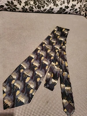 Corbata de cuello retro para hombre Jerry Garcia "Alarma de gusano de pato" 1996 Estate 14th 100 % seda Foto 1 de 4