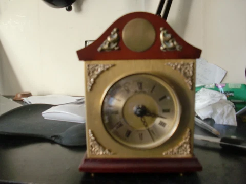 vintage bracket type mantle clock with new quartz battery movement Cover