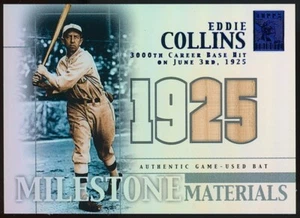 2002 Topps Tribute Milestone Materials Season (Blue) Eddie Collins Bat #18/25 - Picture 1 of 2