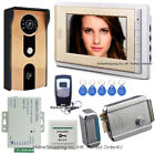 New 7" Video Door Phone Doorbell Intercom+Rfid Card Camera+Electric Lock+Remote