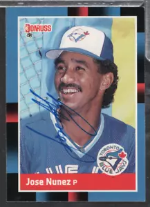 Jose Nunez Blue Jays Autographed 1988 Leaf Donruss #611 w/COA 012524NPCD198 - Picture 1 of 2