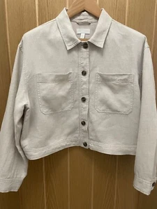 The White Company button through linen jacket, flax natural UK 16 - Picture 1 of 9