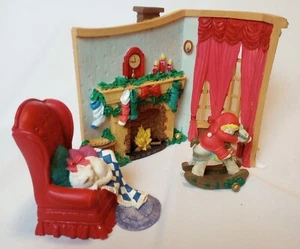 Summit 3D Collection Exclusive Porcelain Christmas Living Room Scene 3 Pcs w Box - Picture 1 of 14