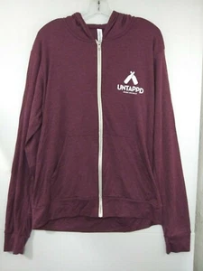Untappd Logo Lightweight Zip-up Hoodie NEW Maroon Unisex Men's XL - Picture 1 of 3
