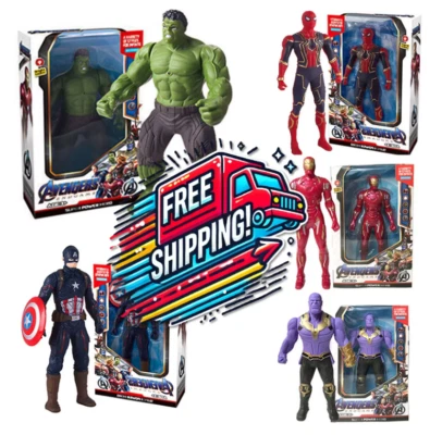 Spiderman Juguetes Niños Niños Marvel Hulk Ironman Thanos Muñeca Luminosa Movible Foto 1 de 4