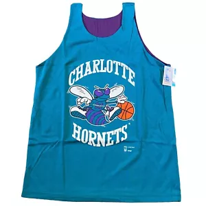 RARE 90 Charlotte Hornets NBA Basketball Tank Top Shirt Teal Licensed Old Stock - Bild 1 von 10