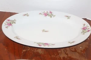 VINTAGE THAMES CHINA MOSS ROSE LARGE SERVING PLATTER GOLD TRIM 16x 11.75 - Picture 1 of 3
