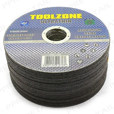 50 x Stainless Steel THIN METAL CUTTING DISCS 4 1/2" 115mm x 0.8m Angle Grinder - Image 1 of 2