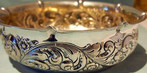 SHREVE & CO STERLING ART NOUVEAU  REPOUSSE BOWL 271 GR OR  8.681 TROY OUNCES - Picture 1 of 8