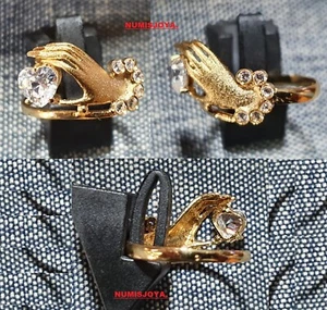 SORTIJA MANO DE ORO AMARILLO DE 18 QUILATES CON CIRCONITAS. 1,75 gr. Dedo Nº 10. - Imagen 1 de 1