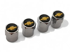 4x Tapones de Metal Cromado Rueda Valvula Neumatico Llanta Coche Chevrolet - Bild 1 von 3