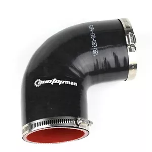 90 Degree SILICONE HOSE ELBOWS ID 3.25'' 83mm LEG 120mm with Clamps - Picture 1 of 7