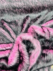HUSKY - Long Pile Fabric Faux Fur Fabric By Yard, Husky Faux Fake 2 Tone Shaggy, - Picture 1 of 3