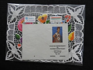 1980s Hungarian Handmade EMBROIDERED Doily Richelieu KALOCSA HUNGARY 12"x 9" NWT - Picture 1 of 6