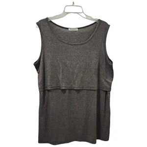 Stylish NURSING TANK TOP Focus on Simple Women's Gray Sleeveless Size XL - Picture 1 of 7