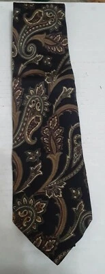 Mark Pendleton *  Tie  - 100% Silk - Black, Gold, Maroon, Green -  58"L  4"W - Image 1 of 4