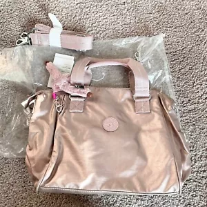 Neu mit Etikett Kipling AMIEL Mini Beuteltasche Tasche Crossbody Rosegold Metallic Pink - Bild 1 von 6