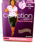Curvation Curvaceous 2 Pecan 3596 Tummy Smoother Ultra Sheer Leg Pantyhose