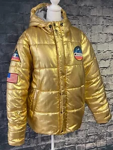 Chaqueta Champion Para Hombre Talla Extra Grande Dorada Metálica Puffer NASA Informal Con Capucha - Imagen 1 de 15