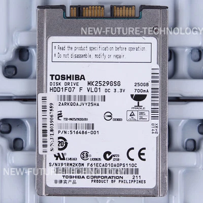 TOSHIBA (MK2529GSG) 250 GB HDD 1.8" 8 MB 5400 RPM micro-SATA mSATA Hard Disk - Image 1 of 2