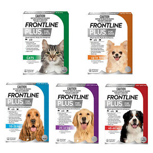 FRONTLINE PLUS Flea and Tick Treatment All sizes for Cats & Dogs Spot On