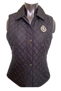 Gilet isolato Lauren Ralph Lauren da donna trapuntato nero 1899T taglia M, L, XL NUOVO - Foto 1 di 6