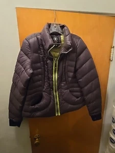 Halifax Traders Jacket Womens Large Down Full Zip Puffer Thumbholes Pockets Gray - Picture 1 of 6