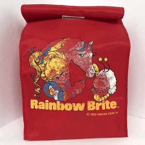 Borsa pranzo riutilizzabile vintage Rainbow Brite 1983 Hallmark con Twink & Starlite - Foto 1 di 14