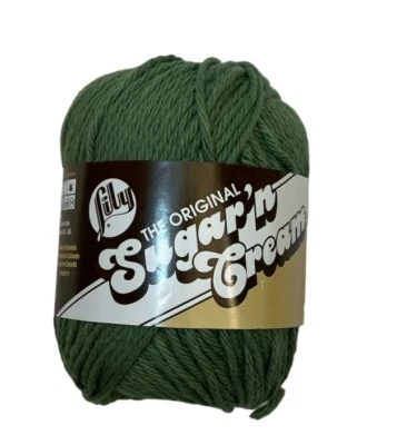 Lily Sugar 'n Cream 100 % hilo de algodón 2,5 oz "VERDE SALVIA" 1 madeja nueva Foto 1 de 4