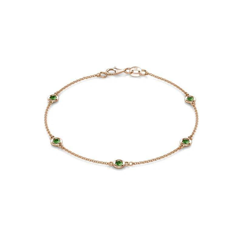 Round Green Garnet Station Bracelet 5/8 ctw 14K Gold JP: 26177 - Image 1 of 1