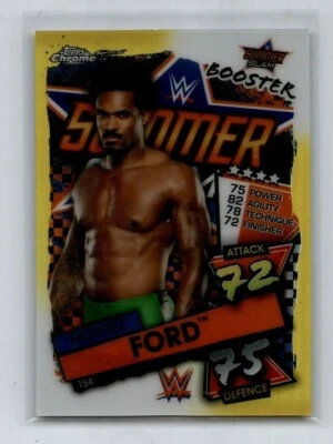 2021 Topps WWE Chrome Slam Attax Yellow Refractor Montez Ford  /99 - Image 1 of 2