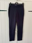Marks And Spencer Navy Fitted Thick Leggings With Stretch Size 10 Long L29 In
