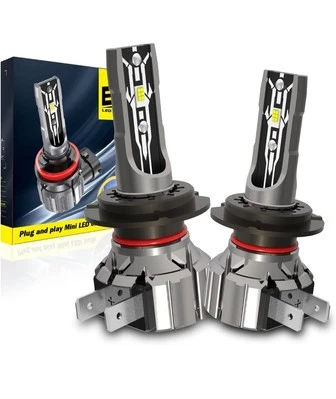 H7 LED 2pcs Headlight Bulbs 12V 70W 12000Lumens 6000K Xenon White IP65  Waterpro - Image 1 of 4