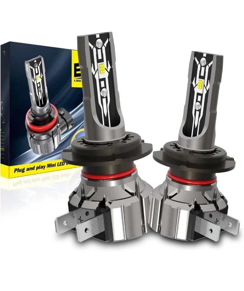 H7 LED 2pcs Headlight Bulbs 12V 70W 12000Lumens 6000K Xenon White IP65  Waterpro - Image 1 of 4