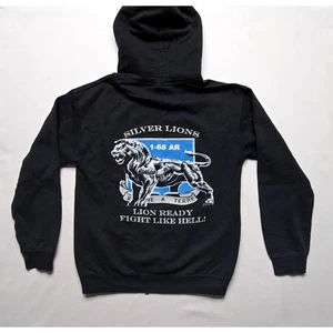 Iron Brigade 68th Armor Regiment Hoodie S schwarz silber Löwen Militär Grafik - Bild 1 von 9