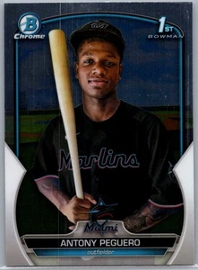 2023 Bowman #BCP-62 Antony Peguero Chrome Prospects Miami Marlins - Picture 1 of 2