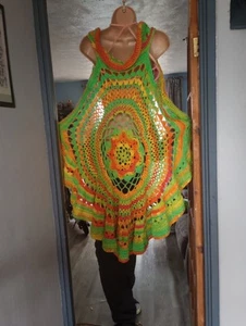 Crochet Festival Mandala Shrug Handmade - Picture 1 of 9
