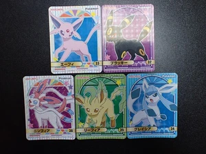 Pokemon Karte Marumiya Holo Sticker x5 Espeon Umbreon Leafeon Glaceon etc #5565 - Bild 1 von 17