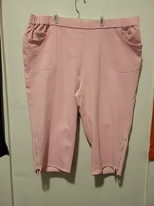 Dream Jeannes By Quacks Factory Pink Capris Ankle Zip Size 2X - Picture 1 of 22