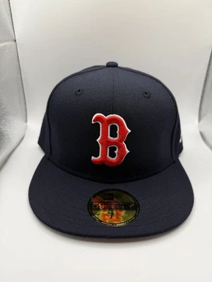 Бейсболка New Era 59FIF Boston Red Sox подлинная MLB размер 7 1/4 темно-синяя и красная - Изображение 1 из 4