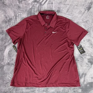 Y2K Nike Dri Fit Burgundy Golf Polo Shirt Mens 3XL Standard Fit NWT - Picture 1 of 10