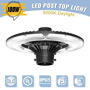 100Watt LED Post Top Light Dusk to Dawn Garden Landscape Street Parking Lighting - Picture 1 of 12