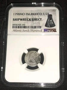 1798 Mexico 1/2 Real Silver Atlantic Sands Shipwreck Coin NGC Genuine - Picture 1 of 9