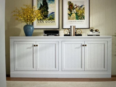 AMERLIFE 72" Aparador de Granja Armario Buffet con Puertas de Granero, Consola de Almacenamiento Foto 1 de 4