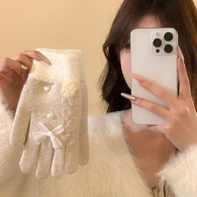 Warm Women Gloves Cold-proof Five Finger Gloves Trendy Winter Gloves  Winter - Image 1 of 4