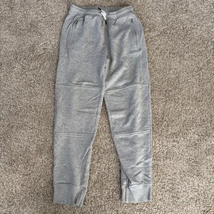 Hanna Andersson 140 (10) Slim French Terry Double Knee Sweatpants Heather Gray - Picture 1 of 6