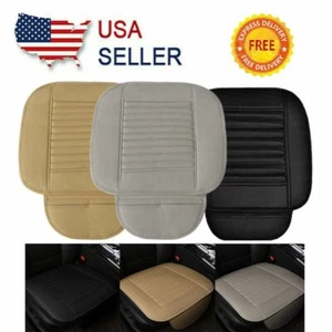 Car Breathable Front Seat Cover Cushion PU Leather Chair Pad Half Surround Mat - Picture 1 of 15