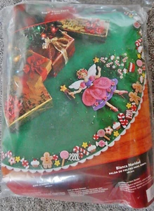2006 Bucilla Sugar Plum Fairy Christmas Tree Skirt Kit Sequins Beads OOP - Picture 1 of 5
